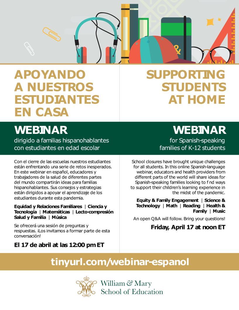 Apoyando a Nuestros Estudiantes en Casa / Supporting Students at Home  Webinar – CO-CABE